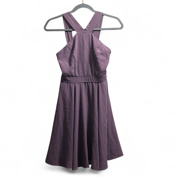 Purple Lulus midi dress Criss Cross Back Small NWOT Lightweight - Picture 1 of 4